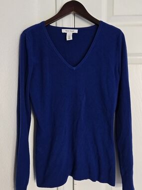 White House Black Market Cobalt V-Neck Sweater